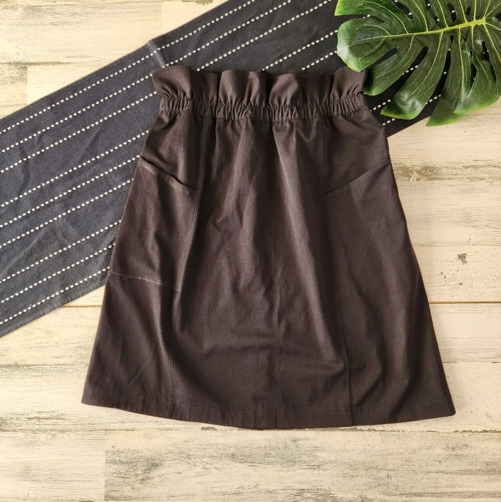 Lululemon Trip Taker Skirt Knee Length Paperbag Waist Black